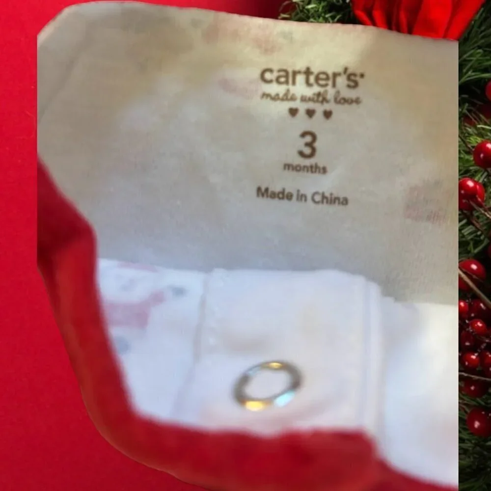 Carter's, Made With Love, Santa's Helper Christmas Bodysuit Footie